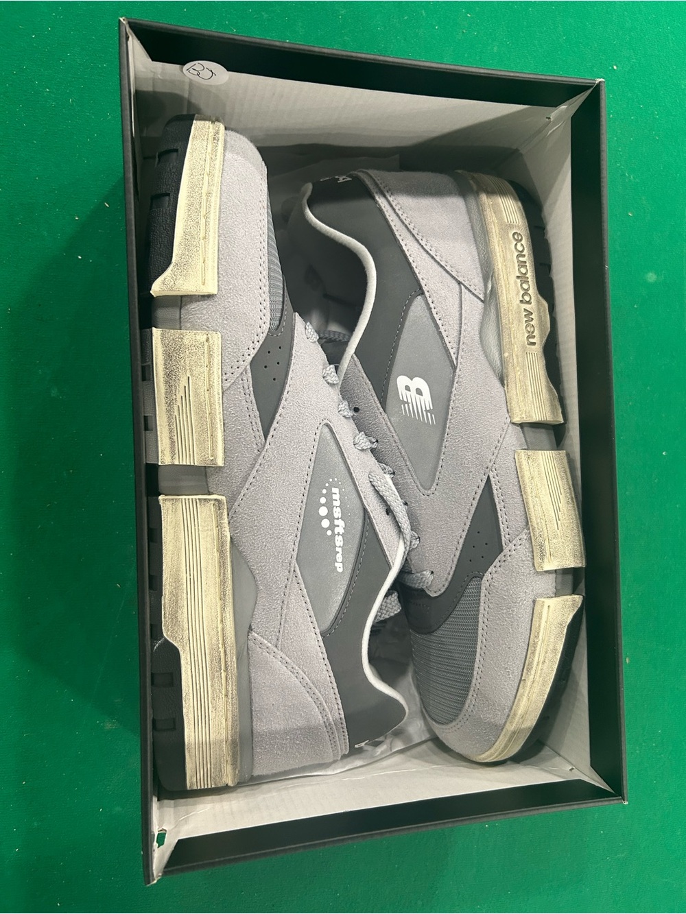 New Balance Men's Gray & Black Suede Mesh Sneakers